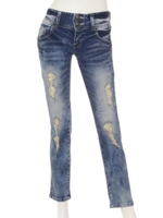 ヴィンテージブルーダメージスキニー/ブルー