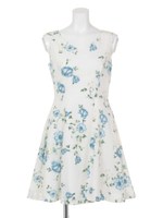 花柄Xラインワンピース/オフホワイト