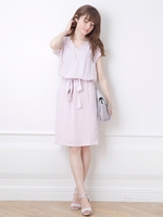 Vネックゆるワンピース/レンガ