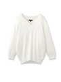 Vネックドルマンニットプルオーバー/ホワイト(001)