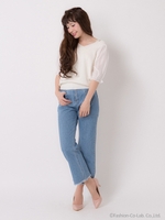 【Auntie Rosa】ドッキングオフショルVニット/BLU