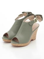 かかとリボンサンダル/Khaki