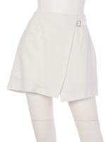 インナー付きベルトミニスカート/オフホワイト