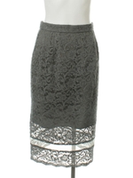 スカラップレースタイトスカート/ホワイト