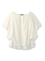 フレアスリーブジョーゼットブラウス/ホワイト(002)