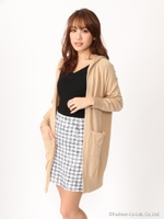 16.SS フード付きロングカーディガン/ベージュ