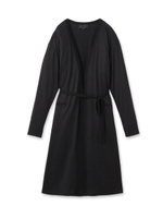 [L]コートライクノーボタンロングカーディガン/ブラック(019)