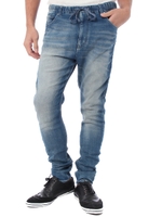 【AZUL by moussy】スキニー裏微起毛ドビーデニムパンツSW淡色/Stone Wash