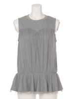 【FEMININE】チュールレイヤードタンク/グレー