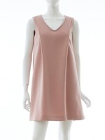 【andGIRL3月号掲載】ダブルクロスVネックビジュー調ワンピース/ピンク