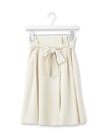 ウエストリボンジョーゼットスカート/オフホワイト(003)
