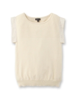 シアーチェックニット/ベージュ(052)