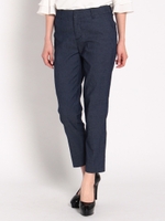 ストレッチデニムプレスパンツ/ベージュ