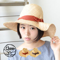 バードチャームリボンラフィアカプリーヌハット