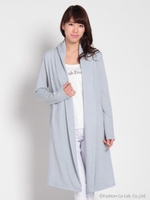 ロゴタンク付きショールロングカーデSET/ブルー