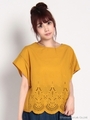 刺繍スクエアブラウス/Yellow