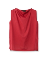 [L]襟デザインノースリーブシャツ/オリーブグリーン(026)