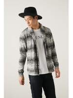 【AZUL by moussy】グラデーションニットショールカーデ/GRY