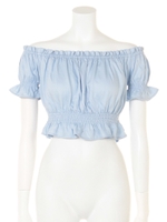 オフショルショートトップス/ホワイト