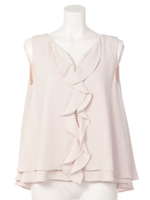 シャドーストライプラッフルチュニック/ピンク