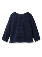 ティアードシフォンブラウス/ネイビー(093)