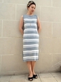 ボーダーノースリーブワンピース/柄Ｃ