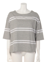 ボーダー切替T/グレー