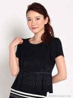 レースぺプラムプルオーバー/オレンジ