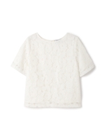 レースセットアップブラウス/ネイビー(120)