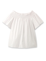 ワイドシャーリングブラウス/ライトオレンジ(066)