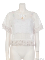 AU mermaid柄トップス/サックス