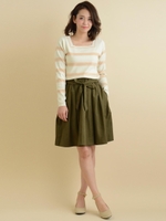 Jギャザーボリュームスカート/ネイビー