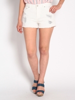 クラッシュデニムショートパンツ/ブリーチ