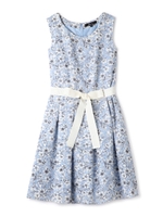 リネンライクサマーフラワーワンピース/ネイビー(120)