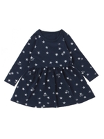 L/S GATHERED SKIRT DRESS STAR PRINT(12M〜3T)  /CHARCOAL