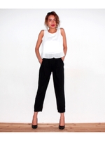 【ANAP】ノースリフリルトップス+トラウザーパンツ SET UP/WH