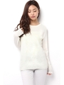 【AZUL by moussy】畦編みドロップショルダー長袖プルオーバー/NVY