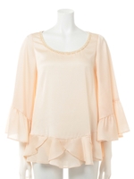 【Auntie Rosa】衿パール付ペプラムBL/BEG