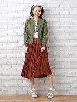 カットプリーツ/SK/クロ