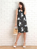 ビッグブーケAラインワンピース/オフホワイト