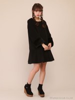 ファー付コート/ブラック