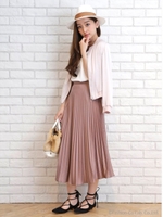 プリーツスカート/レンガ