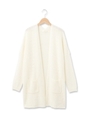 ミックス畦ロングニットカーディガン/アイボリー(004)