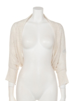 透かしボーダーボレロ/グレー