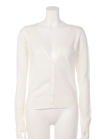 Vネックリボンカーディガン/ベージュ