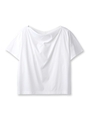 [L]ドレープスムースカットソー/ホワイト(001)