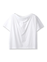 [L]ドレープスムースカットソー/ホワイト(001)