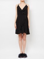 バックレースアップフリルドレス/BLACK