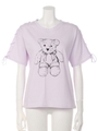 レースアップくまTシャツ/ラベンダー