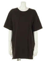 刺しゅうロゴビッグTシャツ/キャメル